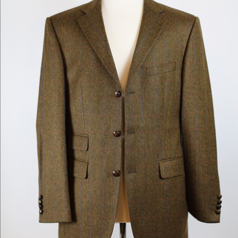 Barbour Windowpane Three Button Sport Coat